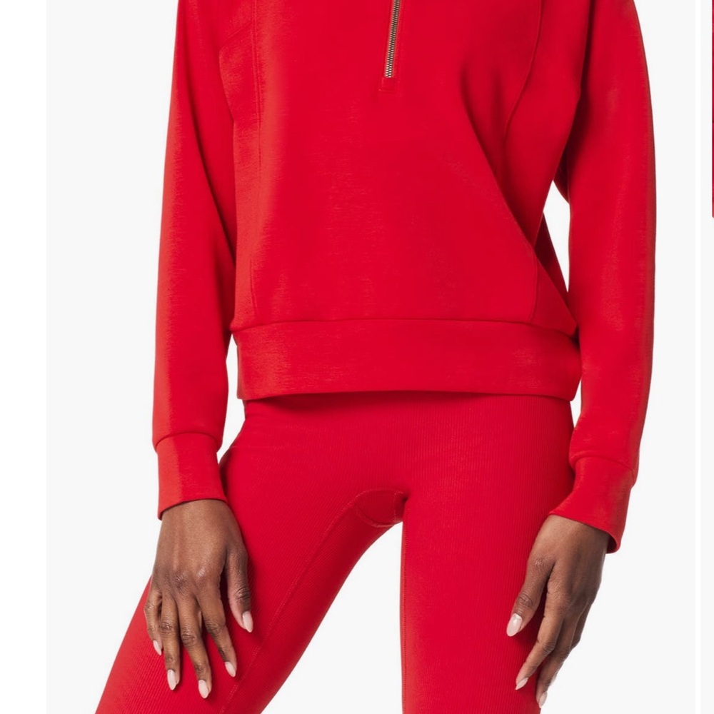 SPANX AirEssentials Red Half-Zip Sweatshirt Medium